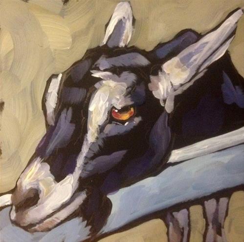 "Krusty Old Goat" original fine art by Kat Corrigan "Krusty Old Goat" original fine art by Kat Corrigan