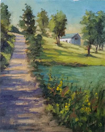"Takin a Backroad 2-en plein air" original fine art by Veronica Brown "Takin a Backroad 2-en plein air" original fine art by Veronica Brown