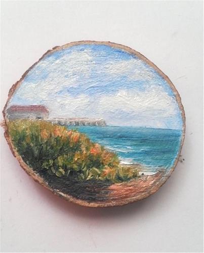 "Grassy Beach with Dock" original fine art by Camille Morgan "Grassy Beach with Dock" original fine art by Camille Morgan
