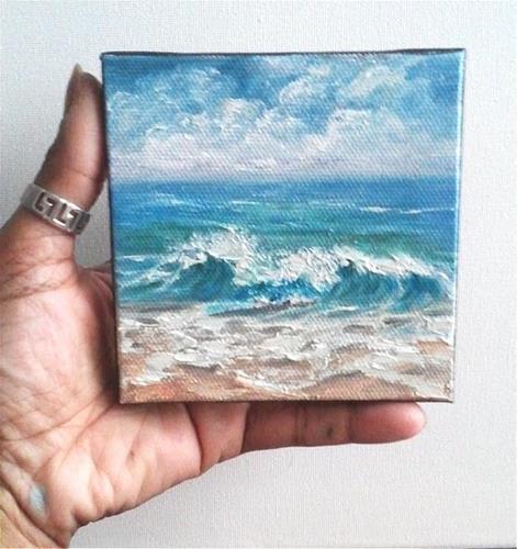 "Beach Waves Sea Ocean Seascape" original fine art by Camille Morgan "Beach Waves Sea Ocean Seascape" original fine art by Camille Morgan