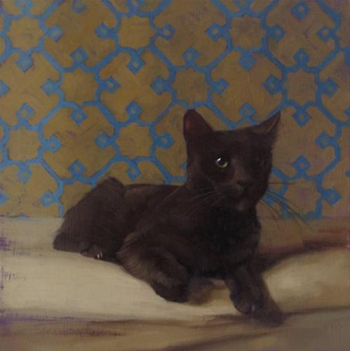 "The Diplomat, Coco kitty returns!" original fine art by Diane Hoeptner "The Diplomat, Coco kitty returns!" original fine art by Diane Hoeptner