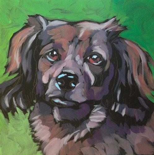 "July 17, Queenie!" original fine art by Kat Corrigan "July 17, Queenie!" original fine art by Kat Corrigan