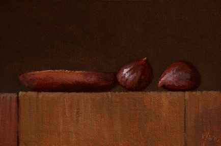 "Two Chestnuts & Copper Plate - 24-hour auction" original fine art by Abbey Ryan "Two Chestnuts & Copper Plate - 24-hour auction" original fine art by Abbey Ryan