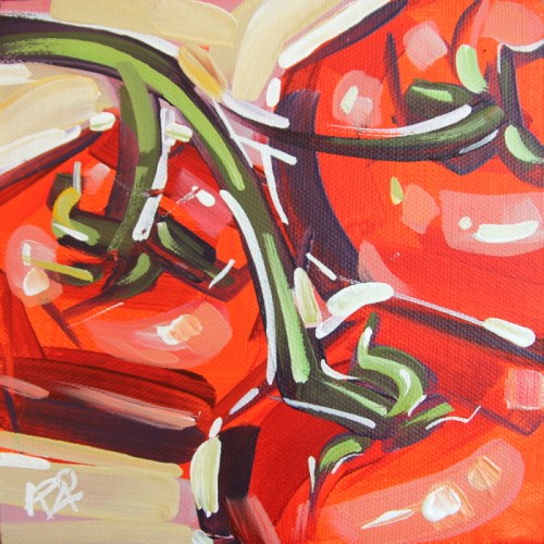 "Playful Tomato Abstraction 1" original fine art by Roger Akesson "Playful Tomato Abstraction 1" original fine art by Roger Akesson