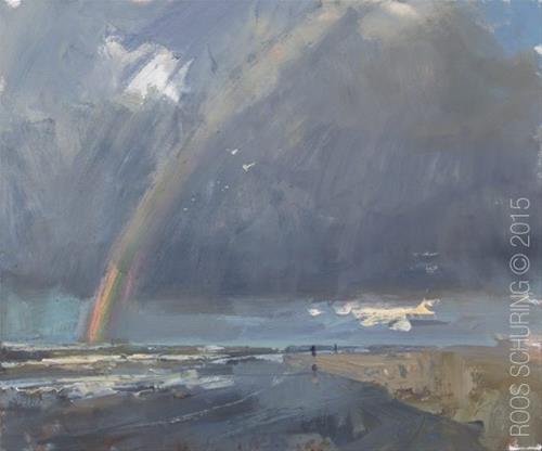 "Painting a Rainbow" original fine art by Roos Schuring "Painting a Rainbow" original fine art by Roos Schuring
