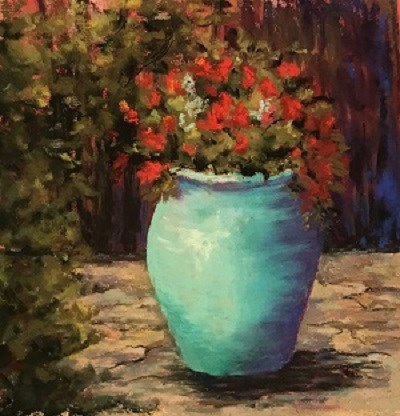 "Santa Fe Geraniums" original fine art by Angeli Petrocco Coover "Santa Fe Geraniums" original fine art by Angeli Petrocco Coover