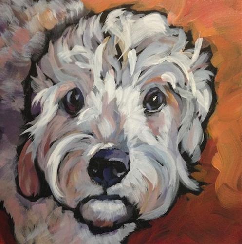 "Golden Doodle" original fine art by Kat Corrigan "Golden Doodle" original fine art by Kat Corrigan