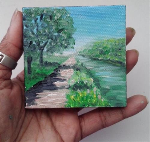"Pathway by River" original fine art by Camille Morgan "Pathway by River" original fine art by Camille Morgan