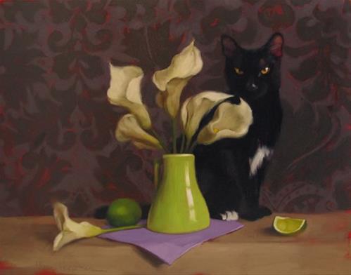 "Bianca and Lilies" original fine art by Diane Hoeptner "Bianca and Lilies" original fine art by Diane Hoeptner