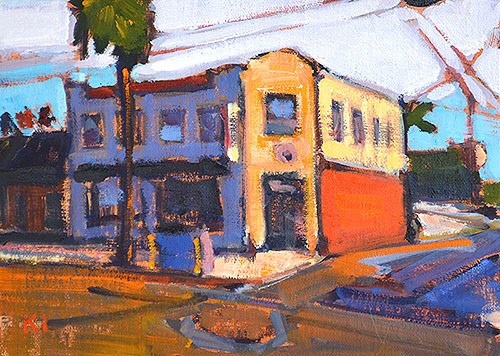 "Streetscape, OB" original fine art by Kevin Inman "Streetscape, OB" original fine art by Kevin Inman