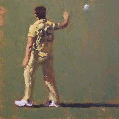 "BOWLER - Cricket at the MCG" original fine art by Helen Cooper "BOWLER - Cricket at the MCG" original fine art by Helen Cooper