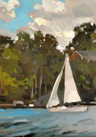 "Midday Sail" original fine art by Jessica Green "Midday Sail" original fine art by Jessica Green