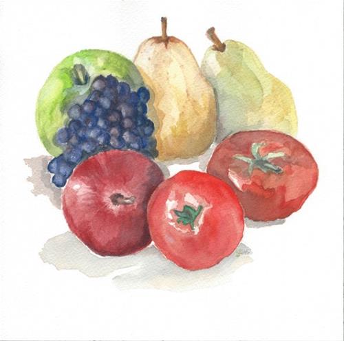 "Fruit & Tomato" original fine art by Laura Denning "Fruit & Tomato" original fine art by Laura Denning