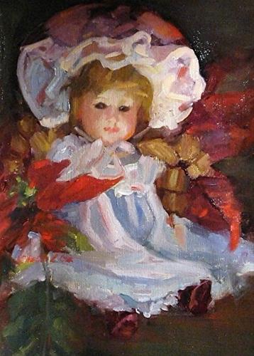 "C13003 Christmas Dolly" original fine art by Charlotte Cox "C13003 Christmas Dolly" original fine art by Charlotte Cox