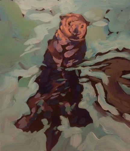 "Backstroke Alaskan Style" original fine art by Kat Corrigan "Backstroke Alaskan Style" original fine art by Kat Corrigan