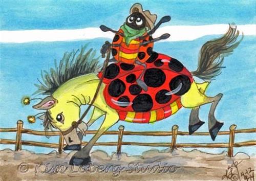 "Ridem' Cowboy!" original fine art by Kim Loberg "Ridem' Cowboy!" original fine art by Kim Loberg