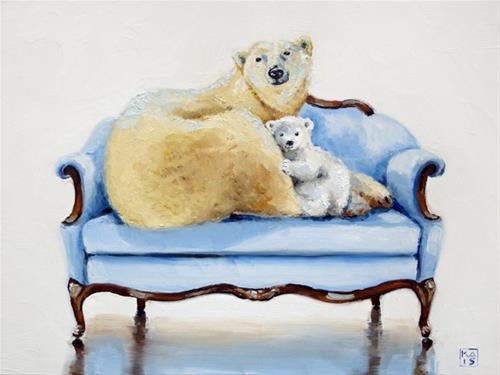 "happy new bear" original fine art by Kimberly Applegate "happy new bear" original fine art by Kimberly Applegate