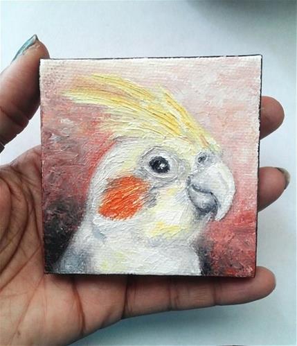 "Cockatiel Pet Bird Portrait" original fine art by Camille Morgan "Cockatiel Pet Bird Portrait" original fine art by Camille Morgan