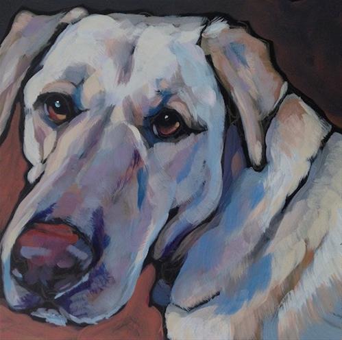 "July 24, Augie!" original fine art by Kat Corrigan "July 24, Augie!" original fine art by Kat Corrigan
