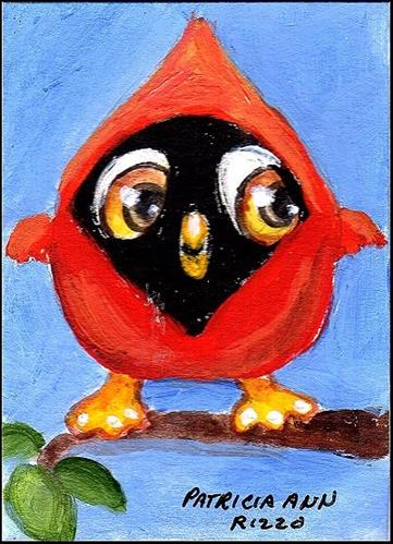 "Little Cardinalo" original fine art by Patricia Ann Rizzo "Little Cardinalo" original fine art by Patricia Ann Rizzo
