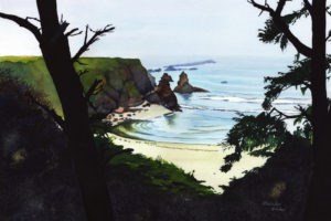 "Quiet Moment at Jug Handle Beach" original fine art by Mariko Irie "Quiet Moment at Jug Handle Beach" original fine art by Mariko Irie
