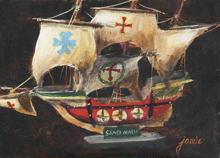 "Full Sails on the Santa Maria" original fine art by Jamie Williams Grossman "Full Sails on the Santa Maria" original fine art by Jamie Williams Grossman