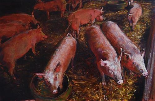 "Interior Light, Farmyard Series." original fine art by Adebanji Alade "Interior Light, Farmyard Series." original fine art by Adebanji Alade