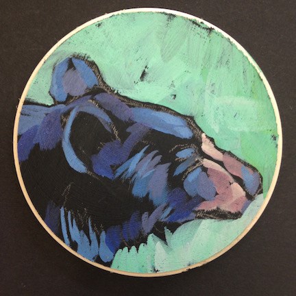 "Bearly Sniffing" original fine art by Kat Corrigan "Bearly Sniffing" original fine art by Kat Corrigan