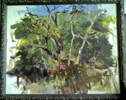 "trees in the park" original fine art by Richard Schiele "trees in the park" original fine art by Richard Schiele