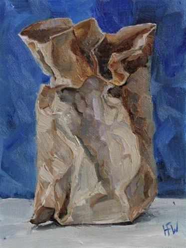 "Paper Sack - Challenge" original fine art by H.F. Wallen "Paper Sack - Challenge" original fine art by H.F. Wallen