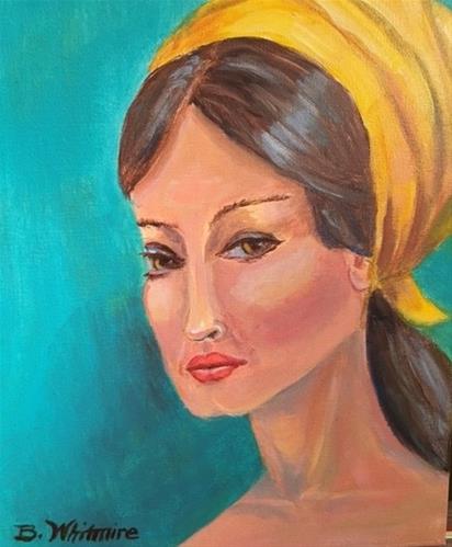 "Girl with Scarf" original fine art by Barbara Whitmire "Girl with Scarf" original fine art by Barbara Whitmire