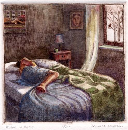 "Drypoint Engraving: Asleep in Rome (& You’re absolutely a Creative)" original fine art by Belinda Del Pesco "Drypoint Engraving: Asleep in Rome (& You’re absolutely a Creative)" original fine art by Belinda Del Pesco