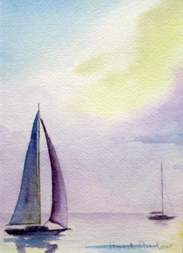 "Two Sailboats" original fine art by Horst Berlow "Two Sailboats" original fine art by Horst Berlow