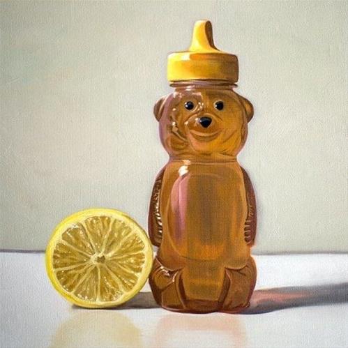 "Honey Bear and Lemon" original fine art by Lauren Pretorius "Honey Bear and Lemon" original fine art by Lauren Pretorius