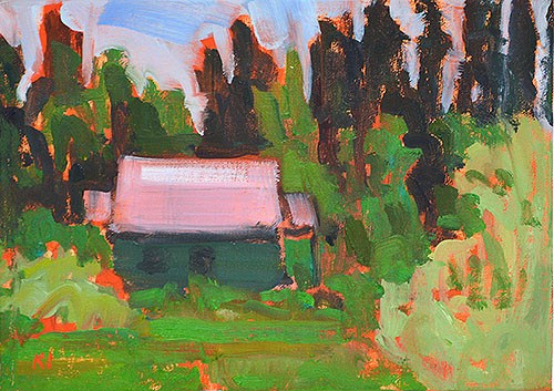 "Cottage in the Woods" original fine art by Kevin Inman "Cottage in the Woods" original fine art by Kevin Inman