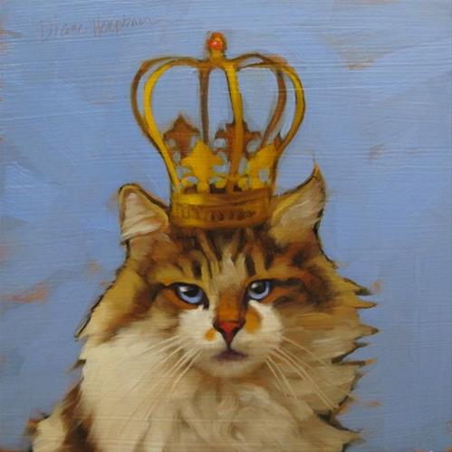 "Queen of Cats, character cat no. 4 and why am I painting these?" original fine art by Diane Hoeptner "Queen of Cats, character cat no. 4 and why am I painting these?" original fine art by Diane Hoeptner
