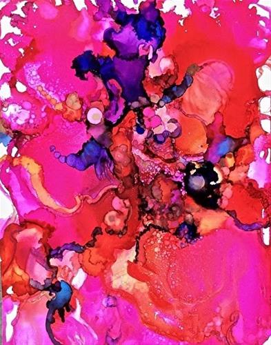 "Contemporary Alcohol Ink Painting Sassy by Contemporary New Orleans Artist Lou Jordan" original fine art by Lou Jordan "Contemporary Alcohol Ink Painting Sassy by Contemporary New Orleans Artist Lou Jordan" original fine art by Lou Jordan