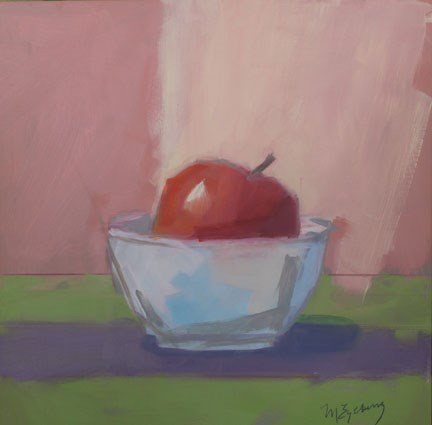 "Large Apple in Bowl" original fine art by Mitch Egeberg "Large Apple in Bowl" original fine art by Mitch Egeberg