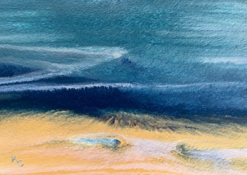 "Ocean, Abstract Seascape Painting, Beach, Coastal Art Beach Bash Sale #7 by International Contempo" original fine art by Kimberly Conrad "Ocean, Abstract Seascape Painting, Beach, Coastal Art Beach Bash Sale #7 by International Contempo" original fine art by Kimberly Conrad