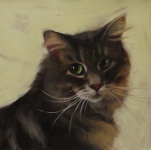 "Small portrait of cat" original fine art by Diane Hoeptner "Small portrait of cat" original fine art by Diane Hoeptner