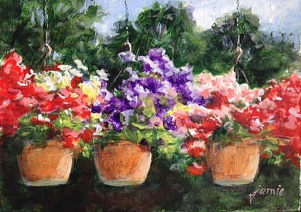 "Flowers on the Patio" original fine art by Jamie Williams Grossman "Flowers on the Patio" original fine art by Jamie Williams Grossman