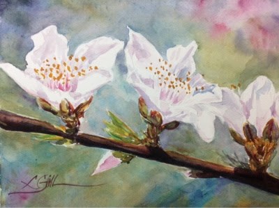 "#3/30 I 30 - Cherries" original fine art by Lyn Gill "#3/30 I 30 - Cherries" original fine art by Lyn Gill