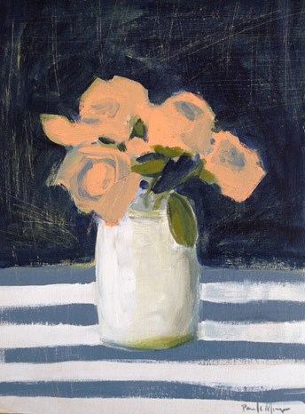 "Peach with Grey Stripes" original fine art by Pamela Munger "Peach with Grey Stripes" original fine art by Pamela Munger