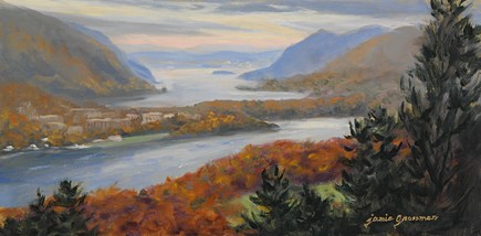 "Hazy Day in the Hudson Highlands" original fine art by Jamie Williams Grossman "Hazy Day in the Hudson Highlands" original fine art by Jamie Williams Grossman