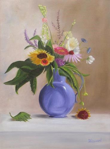 "Blue Vase Floral #401" original fine art by Dee Lessard "Blue Vase Floral #401" original fine art by Dee Lessard