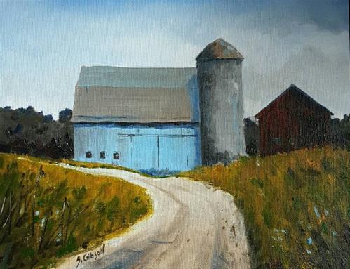 "Matthew's Blue Barn" original fine art by Steve Gibson "Matthew's Blue Barn" original fine art by Steve Gibson