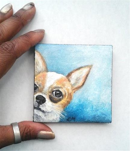 "Peek a Boo Chihuahua" original fine art by Camille Morgan "Peek a Boo Chihuahua" original fine art by Camille Morgan