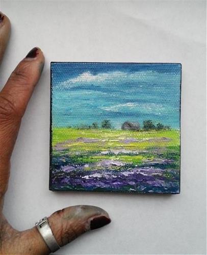 "Mini Lavender Fields" original fine art by Camille Morgan "Mini Lavender Fields" original fine art by Camille Morgan