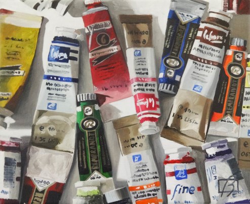 "Painting in Progress II" original fine art by Andre Beaulieu "Painting in Progress II" original fine art by Andre Beaulieu