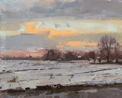 "Snow and evening" original fine art by Roos Schuring "Snow and evening" original fine art by Roos Schuring